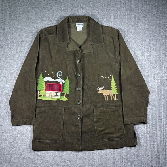 BonWorth Jackets & Blazers - Vintage Corduroy Blazer BonWorth Womens XS Brown Moose Cottage Core Embroidered
